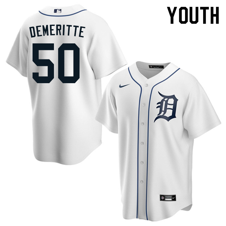 Nike Youth #50 Travis Demeritte Detroit Tigers Baseball Jerseys Sale-White
